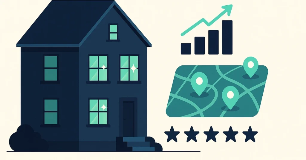 WindowGuru Ottawa SEO case study: clean windows with growth chart and 5-star reviews