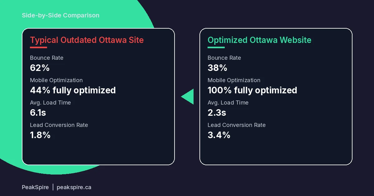 When to Redesign Your Ottawa Business Website (And When to Fix What You Have) - Comparison - PeakSpire