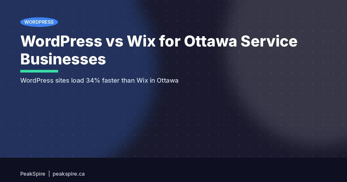 WordPress vs Wix for Ottawa Service Businesses: The Real Comparison - PeakSpire