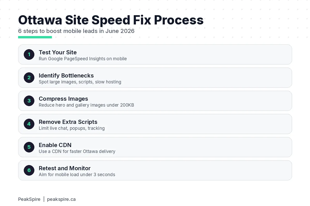 Why Mobile Speed Kills or Creates Ottawa Service Business Leads - Process diagram - PeakSpire