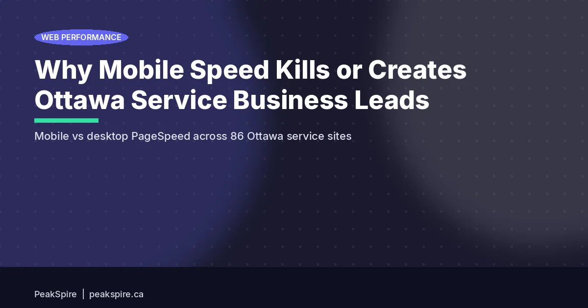 Why Mobile Speed Kills or Creates Ottawa Service Business Leads - PeakSpire