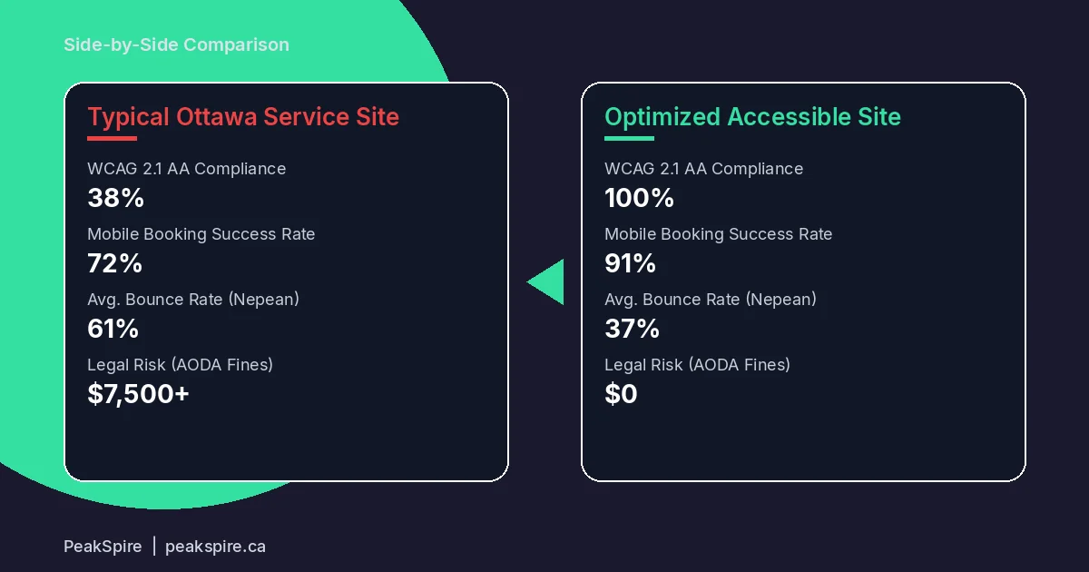 Website Accessibility for Ottawa Businesses: Legal Requirements and SEO Benefits - Comparison - PeakSpire